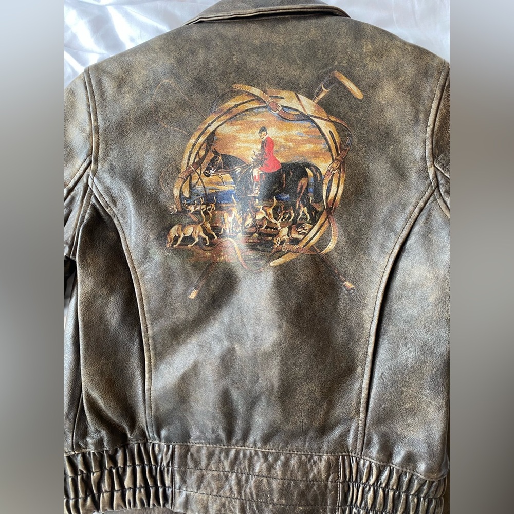 Ralph Lauren hand painted leather jacket